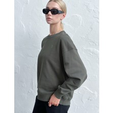 Vesado Haki Kadın Oversize Sweatshirt