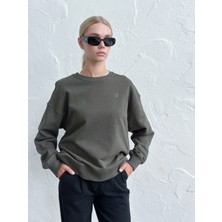 Vesado Haki Kadın Oversize Sweatshirt