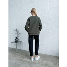 Vesado Haki Kadın Oversize Sweatshirt