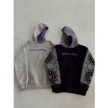 YS Innovation Baskılı Kapüşonlu Sweatshirt - Gri