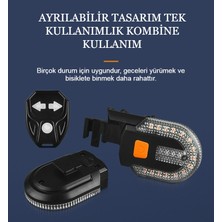 Inters Tech Bisiklet Dönüş Sinyali Arka Işık LED Lamba USB Şarj Edilebilir Sugeçirmez Kablosuz Uzaktan Kumand