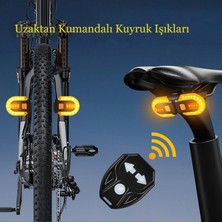 Inters Tech Bisiklet Dönüş Sinyali Arka Işık LED Lamba USB Şarj Edilebilir Sugeçirmez Kablosuz Uzaktan Kumand