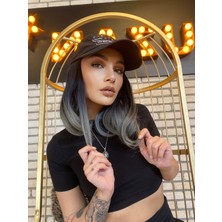 Peruk Market Şapkalı Peruk - Diana Siyah Gri