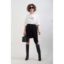 Zelish My Sister Ekru Morning Baskılı Oversize Tshirt