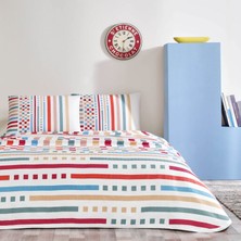 Taç Baskılı Rainbow Tek Kişilik Pike Takımı Kırmızı