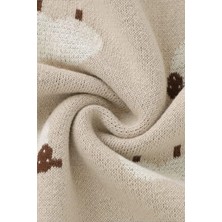 battani.co Battani Co Kız ve Erkek Bebek Için Örgü Bebek Battaniyesi 85CM X85CM Yeni Koyuncuklar