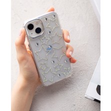 Paladyum Case iPhone 13 Uyumlu Hologram Yıldızlı Şeffaf Kılıf