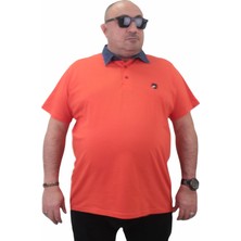 Moc Grande Mocgrande Büyük Beden Polo Kot Yaka T-Shirt 23420 Turuncu