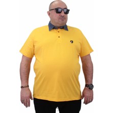 Moc Grande Mocgrande Büyük Beden Polo Kot Yaka T-Shirt 23420 Sarı