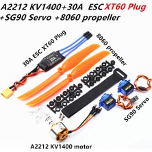 Benagee A2212 1400KV Fırçalı Motor 30A Esc XT60 Fiş SG90 9g Rc Sabit ile Uyumlu (Yurt Dışından)