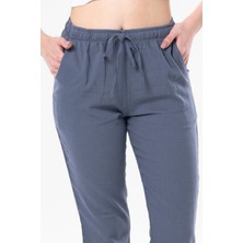 Eliş Şile Bezi Çift Cepli Unisex Yazlık Pantolon Indigo