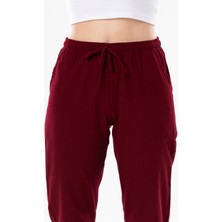 Eliş Şile Bezi Çift Cepli Unisex Yazlık Pantolon Bordo