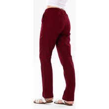 Eliş Şile Bezi Çift Cepli Unisex Yazlık Pantolon Bordo