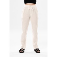 Eliş Şile Bezi Çift Cepli Unisex Yazlık Pantolon Krem