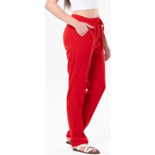 Eliş Şile Bezi Çift Cepli Unisex Yazlık Pantolon Kırmızı