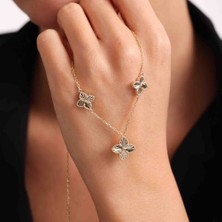 Sembol Gold Altın Yonca Kolye 3'lü