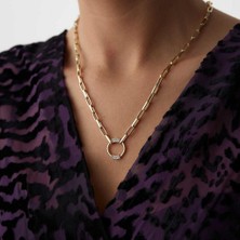 By Golden House Taş Halkalı Ataç Kolye