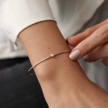 By Golden House Tek Taş Tel Bilezik