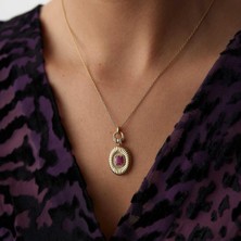 By Golden House Vintage Ruby Pırlanta Kolye