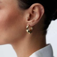 By Golden House Retro Burgu Halka Küpe