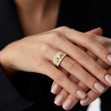 By Golden House Baget Pırlanta Çizgi Yüzük