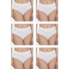 Özkan Underwear Özkan 23922 6'lı Paket Kadın Pamuklu Modal Esnek Yumuşak Yüksek Bel Bato Külot