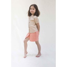 Little Gusto Çocuk Şort Etek Pembe Organik Pamuk