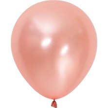 Organizasyon Pazarı 12 inç Rose Gold renk 10 lu Metalik Dekorasyon Balonu
