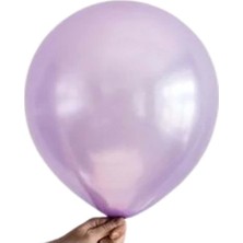 Organizasyon Pazarı 12 inç Lila renk 25 li Metalik Dekorasyon Balonu