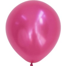 Organizasyon Pazarı 12 inç Fuşya renk 25 li Metalik Dekorasyon Balonu