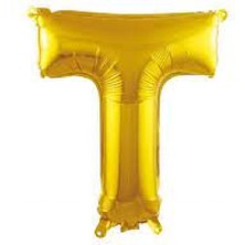 Organizasyon Pazarı 34 inç T Gold Renk Harf Folyo Balon