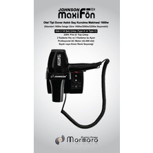 Johnson Maxifön 220V ve USB Şarj Çıkışlı Otel Tipi Saç Kurutma Makinesi 1600W