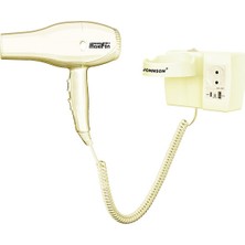 Johnson Maxifön 220V ve USB Şarj Çıkışlı Otel Tipi Saç Kurutma Makinesi 1600W