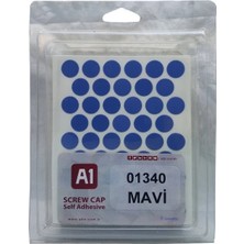 A1 Pvc Yapışkanlı Tapa Düz Renk 14MM Mavi (Orma 068 )