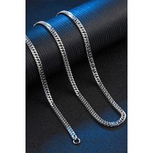 X-lady Accessories Gümüş Renk Sık Zincir Model  Unisex Çelik Kolye- 2671