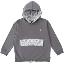 Little Gusto Cepli Kapüşonlu Sweat Çocuk Gri Organik Pamuk