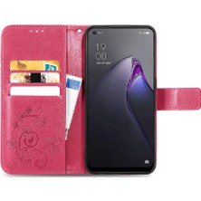 Manyi Mall Oppo Oppo 8 Deri Kılıf Kapak Kapak Dört Yapraklı Yonca Kısa Kayış (Yurt Dışından)