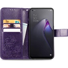 Manyi Mall Oppo Oppo 8 Deri Kılıf Kapak Kapak Dört Yapraklı Yonca Kısa Kayış (Yurt Dışından)