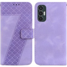 Manyi Mall Tecno Pova 3 Flip Folio Kapak Için Telefon Kılıfı Pu Deri Kabartmalı Desen (Yurt Dışından)