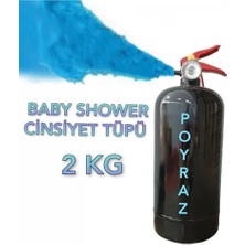 Poyraz 2 kg Yangın Tüpü Baby Shower Cinsiyet Partisi Belirleme Tüpü Mavi Tüpü