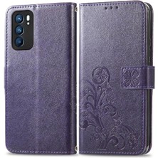 Manyi Mall Oppo Case 6 5g Için Zarif Iş Çevirme Kapağı Dört Yapraklı Yonca (Yurt Dışından)