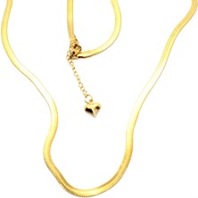 X-lady Accessories Altın Renk Çelik Italyan  Kolye - 1428