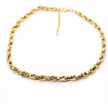 X-lady Accessories Altın Renk Unisex  Çelik Iç Içe Geçmeli Kolye - 1452