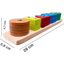 Hamaha Wooden Toys Doğal Ahşap Eğitici Oyuncak Dikdörtgen 5'li Sütun Geometrik Şekil HMH-055