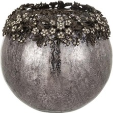 Laromita Decoration Taş Detaylı Gümüş Top T-Lıght / L