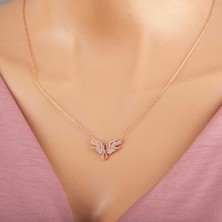 Himarry 925 Ayar Gümüş Rose Melek Kanadı Sonsuzluk Kadın Kolye
