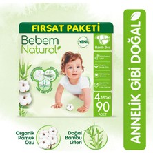 Bebem Natural Bebek Bezi 4 Beden Maxi Fırsat Paketi 90 Adet