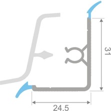 A1 Süpürgelik Pvc Profil S Düz Beyaz