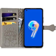 Bdt Shop Asus Zenfone 9 Için Deri Karikatür Hayvanlar Darbeye Kısa Telefon Kılıfı (Yurt Dışından)