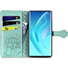 Bdt Shop Huawei Onur 60 Için Kısa Kayış Karikatür Hayvanlar Darbeye Deri Telefon Kılıfı (Yurt Dışından)